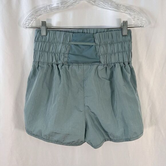 Free People Movement Shorts Women's Medium Green High Rise Rear Pocket - Picture 4 of 7